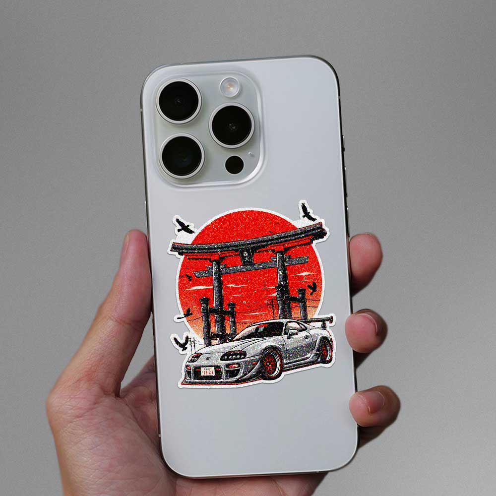 Sports Car Torii Gate Glitter Sticker