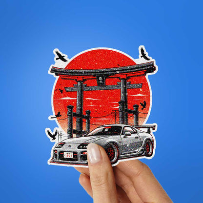 Sports Car Torii Gate Glitter Sticker
