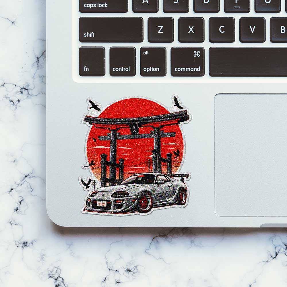 Sports Car Torii Gate Glitter Sticker