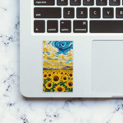 Sunflower Swirl Sky Glitter Sticker