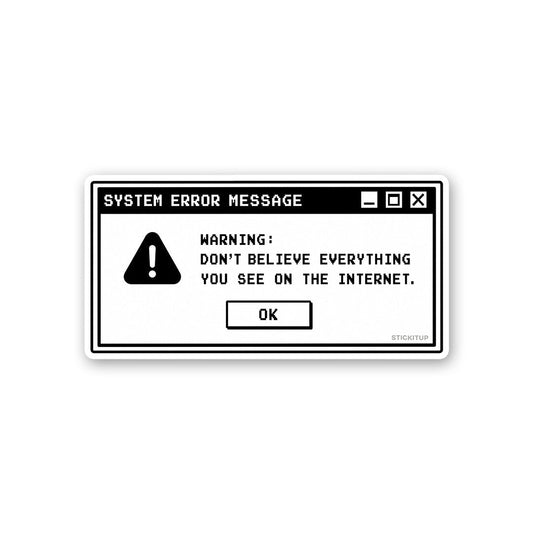 System Error Message Sticker