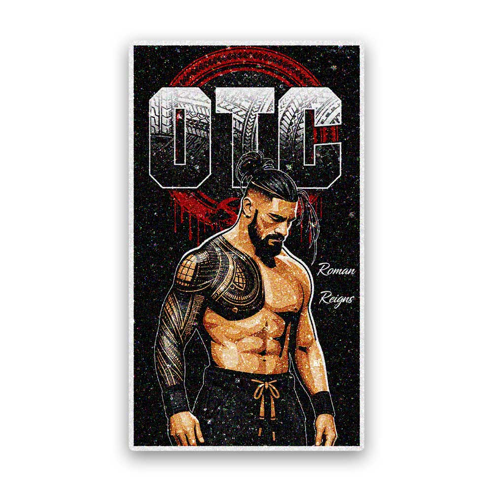 Tattooed Fighter Glitter Sticker