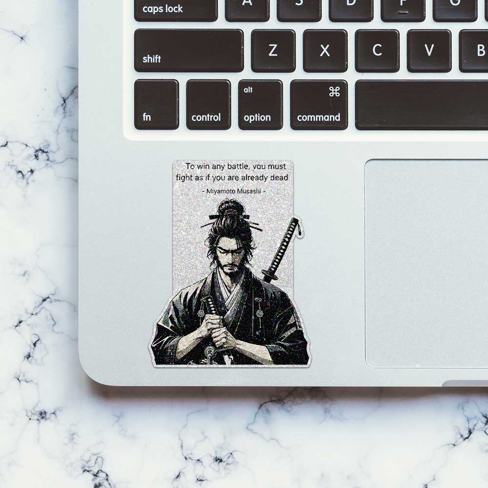Two Sword Samurai Glitter Sticker