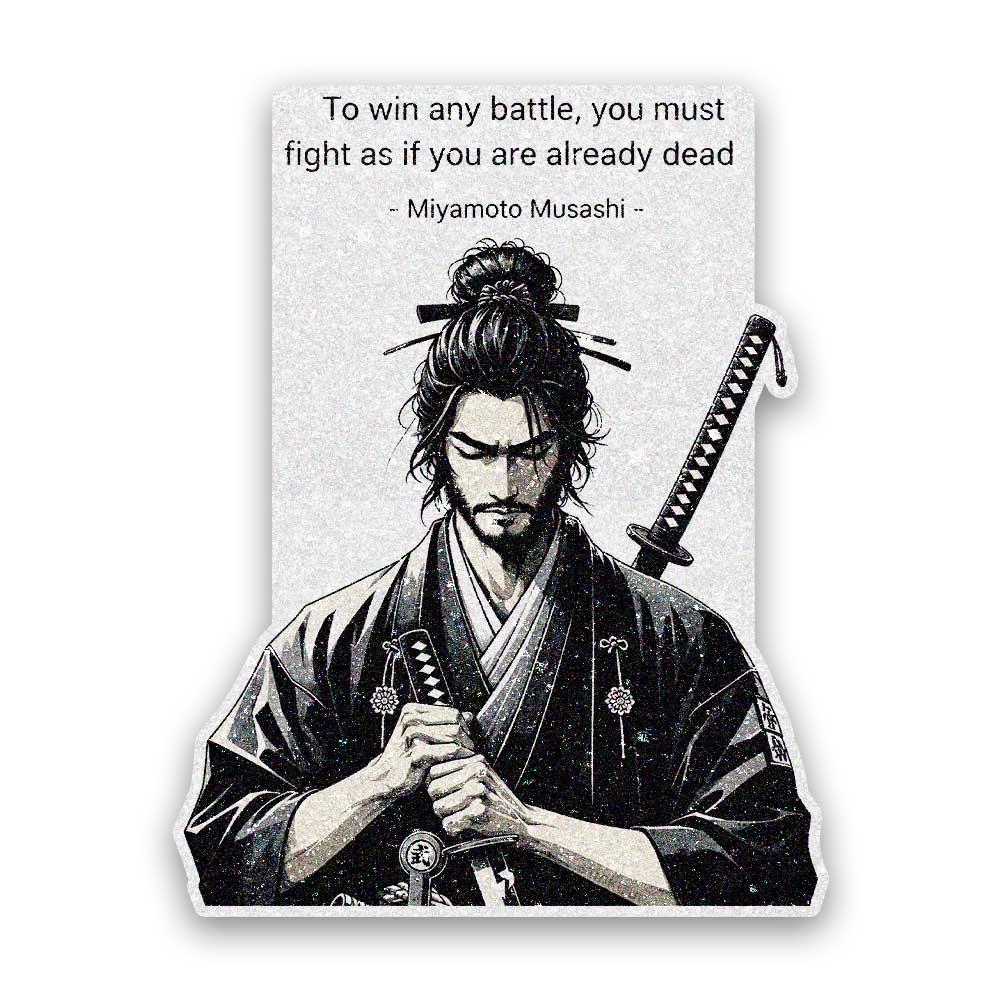 Two Sword Samurai Glitter Sticker