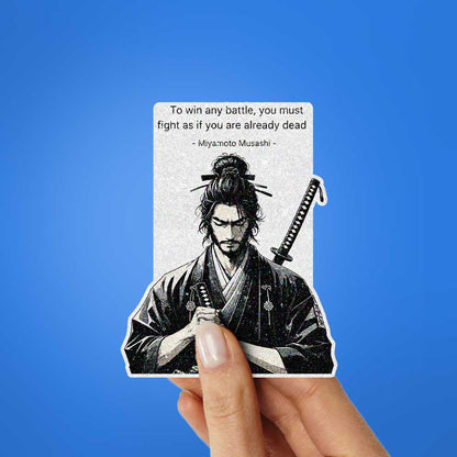 Two Sword Samurai Glitter Sticker