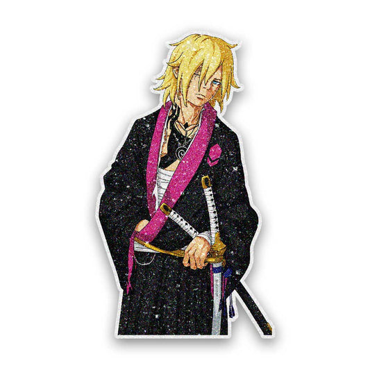 Warrior With Katana Glitter Sticker
