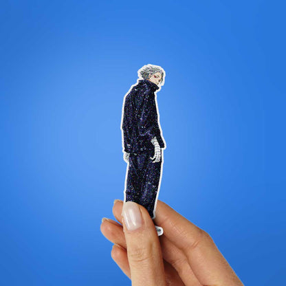 White Haired Sorcerer Glitter Sticker