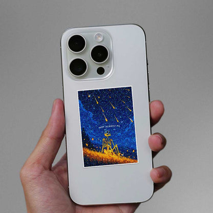 Why Always Me Skeleton Glitter Sticker